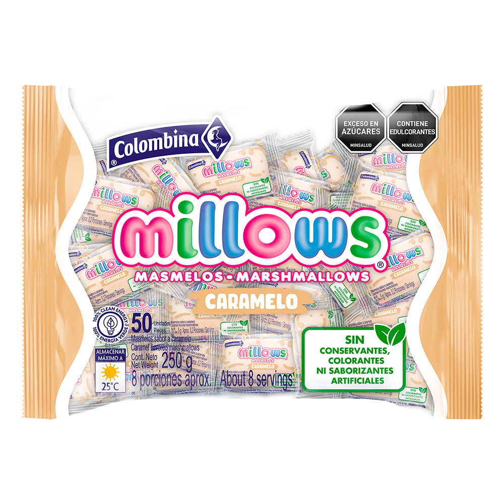 Masmelo Millows x 50 uni induvidual (caramelo)