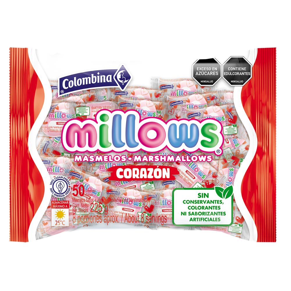 Masmelo millows x 50 und individuales (corazón)