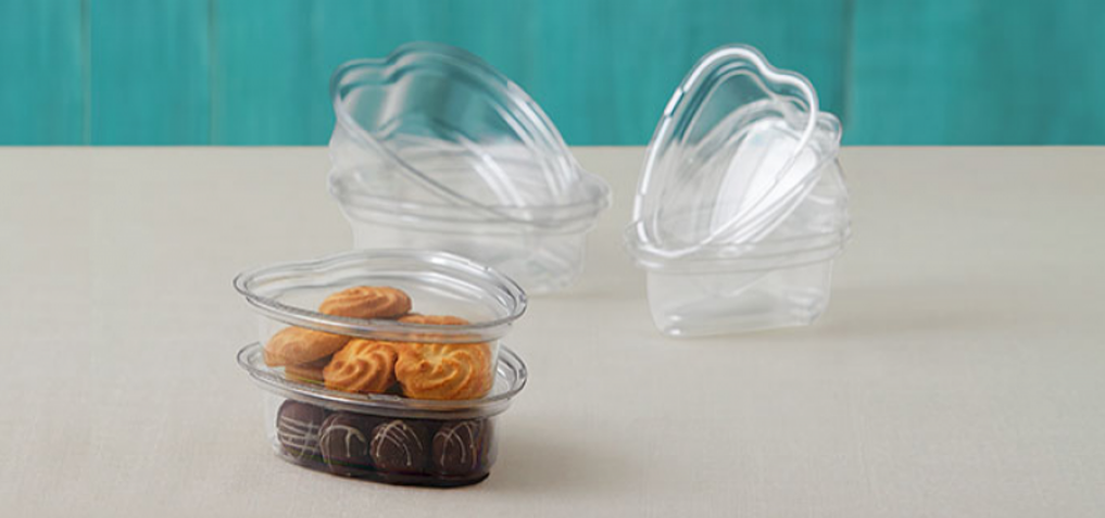 Contenedor plastico corazón paq x 5 und