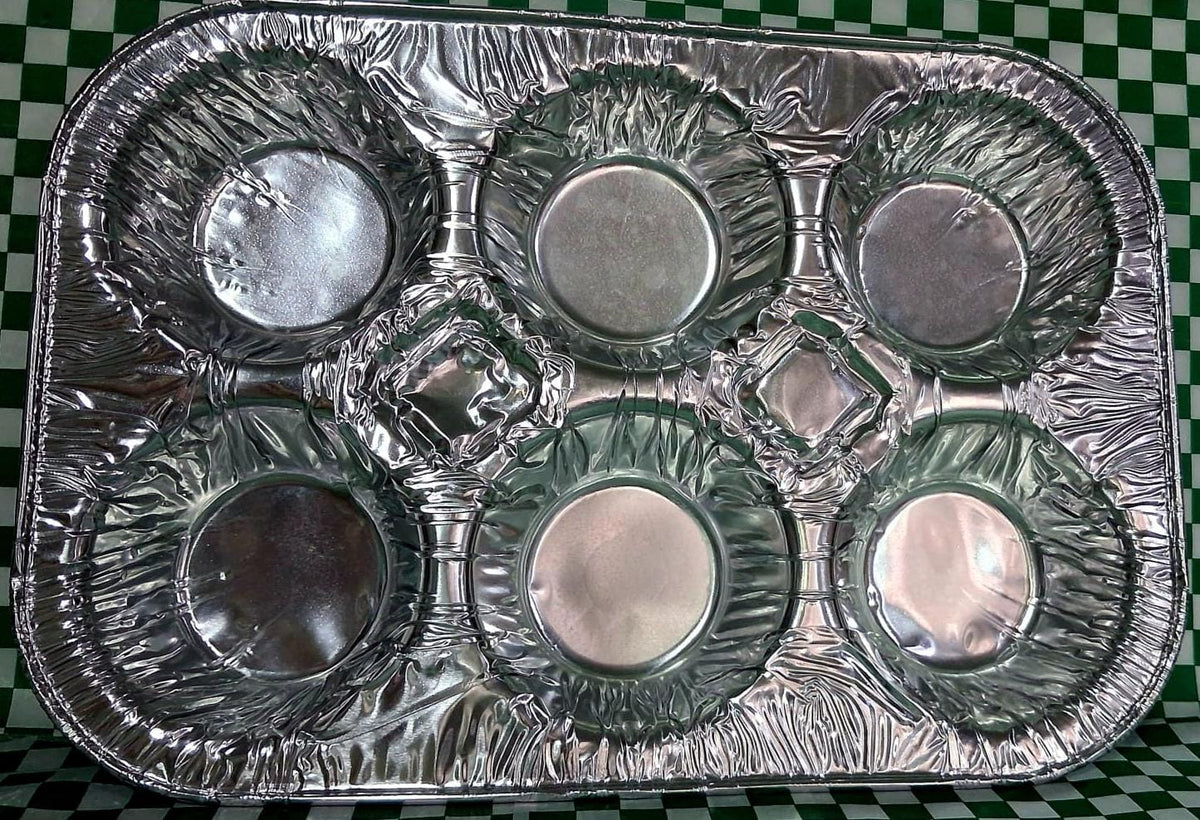 Molde aluminio muffins para 6 muffins