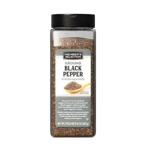 Pimienta negra molida Member´s selection x 453 gr medio frasco