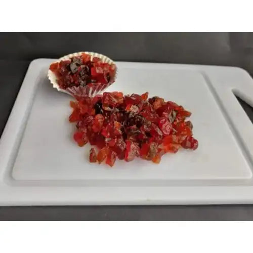 Fruta confitada:paq x 1000 g, caja x 10 kg