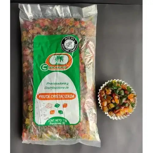 Fruta cristalizada: paq x 500 g