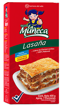 Pasta para Lasagña: La Muñeca x 400 gr