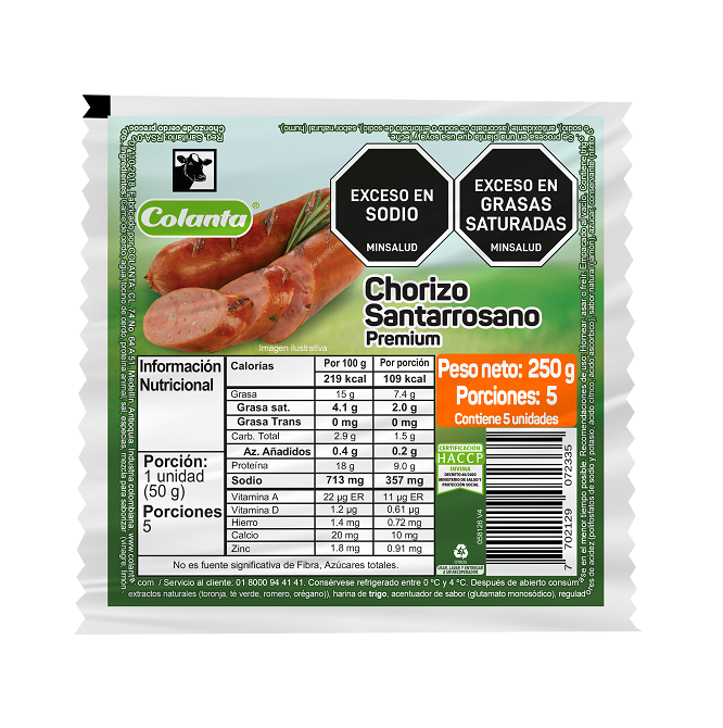 Chorizo Santarrosano Colanta