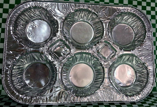 Molde aluminio muffins para 6 muffins