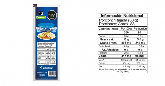 Queso Mozarella : bq x 2.5 kg entero