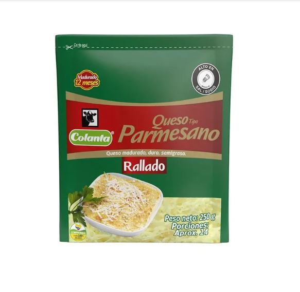 Queso parmesano  paq x 250 gr -