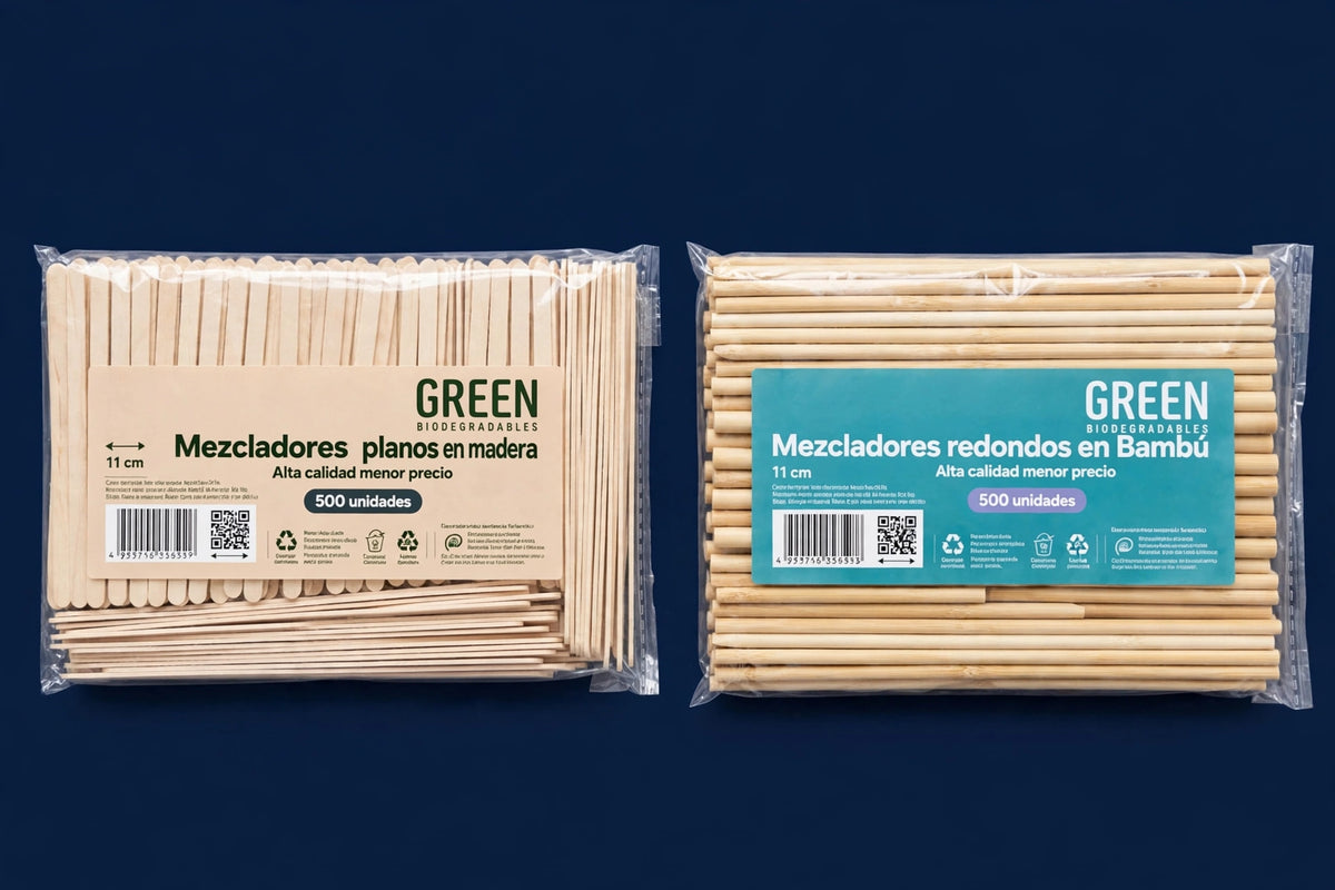 Mezclador en madera plano o redondo