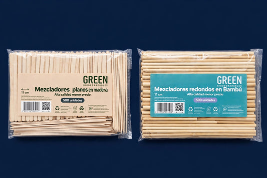 Mezclador en madera plano o redondo