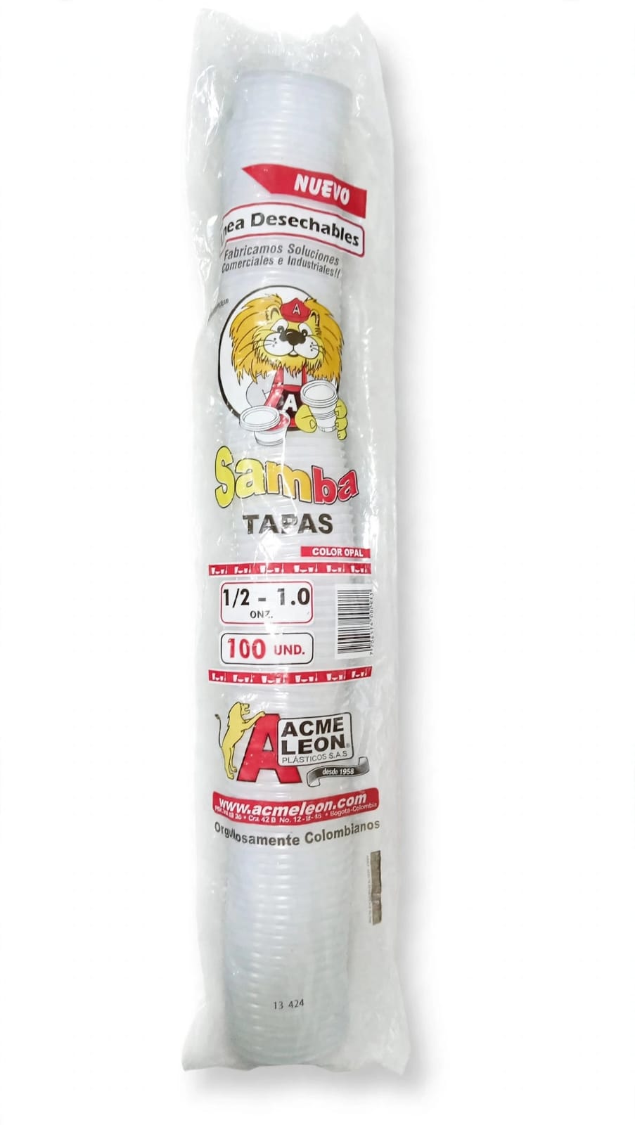 Tapa para copa 1/2 o 1 onz x 100 und