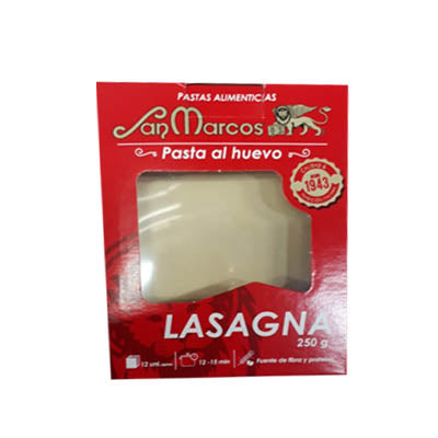 Pasta para Lasagña: San Marcos x 250 g